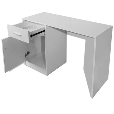 vidaXL 100x40x73 cm Fehér íróasztal fiókkal és szekrénnyel