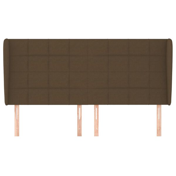 vidaXL s&ouml;t&eacute;tbarna sz&ouml;vet fejt&aacute;mla sz&aacute;rnyakkal 163 x 23 x 118/128 cm