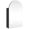 vidaXL fekete &iacute;velt t&uuml;kr&ouml;s f&uuml;rdőszobaszekr&eacute;ny LED-del 42 x 13 x 70 cm