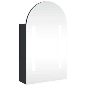 vidaXL fekete &iacute;velt t&uuml;kr&ouml;s f&uuml;rdőszobaszekr&eacute;ny LED-del 42 x 13 x 70 cm