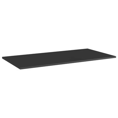 vidaXL 4 db magasfényű fekete forgácslap könyvespolc 100 x 50 x 1,5 cm