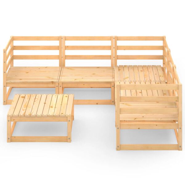 vidaXL 6 r&eacute;szes t&ouml;m&ouml;r fenyőfa kerti &uuml;lőgarnit&uacute;ra