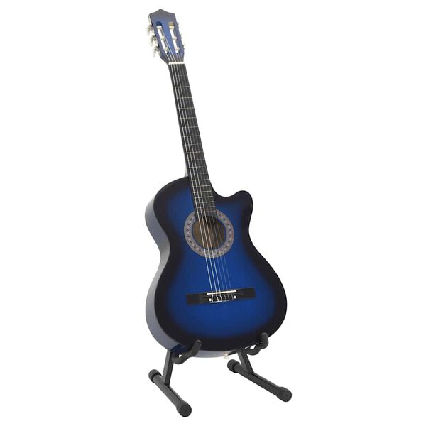 vidaXL 12 r&eacute;szes k&eacute;k 6 h&uacute;ros klasszikus Western git&aacute;r szett 38"