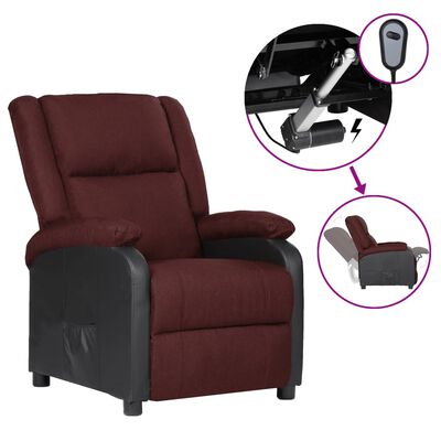 vidaXL lila műbőr és szövet elektromos dönthető TV-fotel