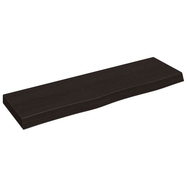 vidaXL sötétbarna kezelt tömör tölgyfa fali polc 100x30x(2-6) cm