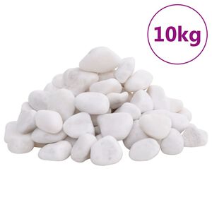 vidaXL feh&eacute;r csiszolt kavics 2-5 cm 10 kg