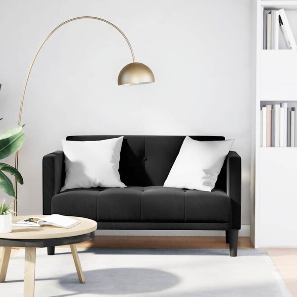 vidaXL fekete b&aacute;rsony loveseat kanap&eacute; 111 cm