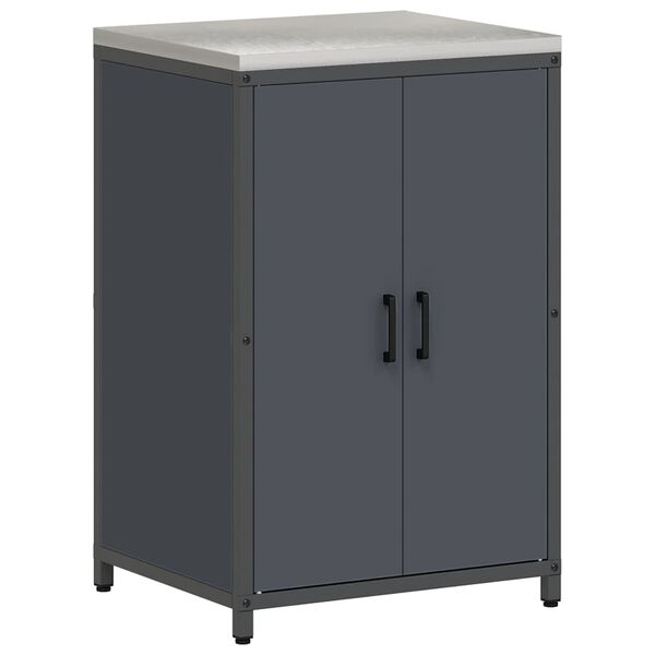 vidaXL Konyhai T&aacute;rol&aacute;s polcokkal ajt&oacute;val Antracit 60 x 50 x 92 cm Ac&eacute;l