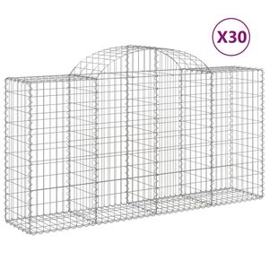 vidaXL 30 db &iacute;ves horganyzott vas gabion kos&aacute;r 200x50x100/120 cm