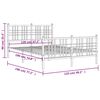 vidaXL fehér fém ágykeret fej- és lábtámlával 120 x 190 cm