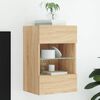 vidaXL sonoma t&ouml;lgy sz&iacute;nű fali TV-szekr&eacute;ny LED-ekkel 40x30x60,5 cm