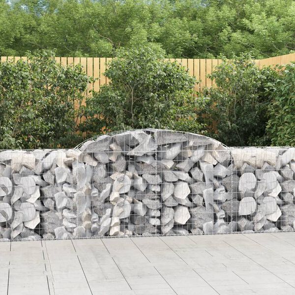 vidaXL 4 db &iacute;ves horganyzott vas gabion kos&aacute;r 300x50x80/100 cm