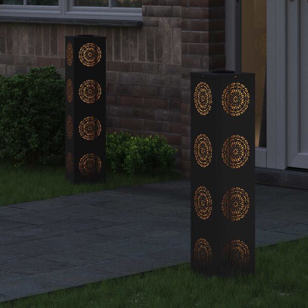 vidaXL Napelemmel műk&ouml;dő LED &ouml;sv&eacute;ny vil&aacute;g&iacute;t&aacute;s 2 pcs Fekete