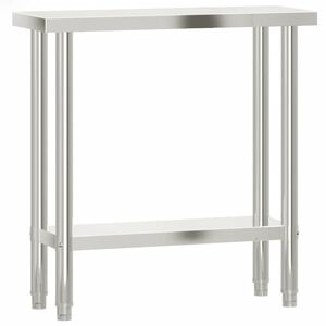 vidaXL rozsdamentes ac&eacute;l konyhai munkaasztal 82,5 x 30 x 85 cm