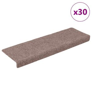vidaXL 30 db &ouml;ntapad&oacute;s l&eacute;pcsőszőnyeg, kr&eacute;msz&iacute;nű, t&eacute;glalap alak&uacute; sz&eacute;llel, 65 x 21 x 4 cm