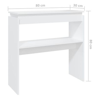 vidaXL fehér forgácslap tálalóasztal 80 x 30 x 80 cm