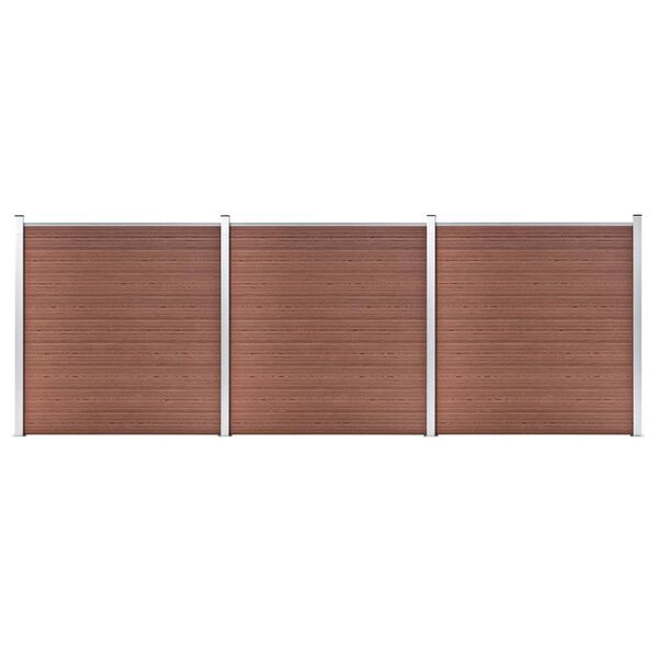 vidaXL barna WPC kerítéspanel 526 x 186 cm