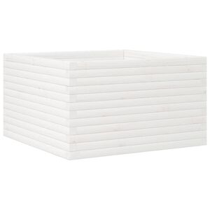 vidaXL feh&eacute;r t&ouml;m&ouml;r fenyőfa kerti vir&aacute;gl&aacute;da 80x80x45,5 cm