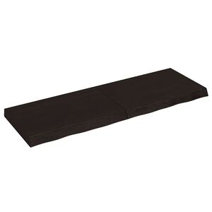 vidaXL s&ouml;t&eacute;tbarna kezelt t&ouml;m&ouml;r t&ouml;lgyfa fali polc 120 x 40 x (2-6) cm
