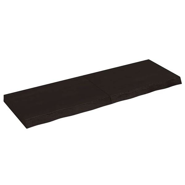 vidaXL s&ouml;t&eacute;tbarna kezelt t&ouml;m&ouml;r t&ouml;lgyfa fali polc 120 x 40 x (2-6) cm