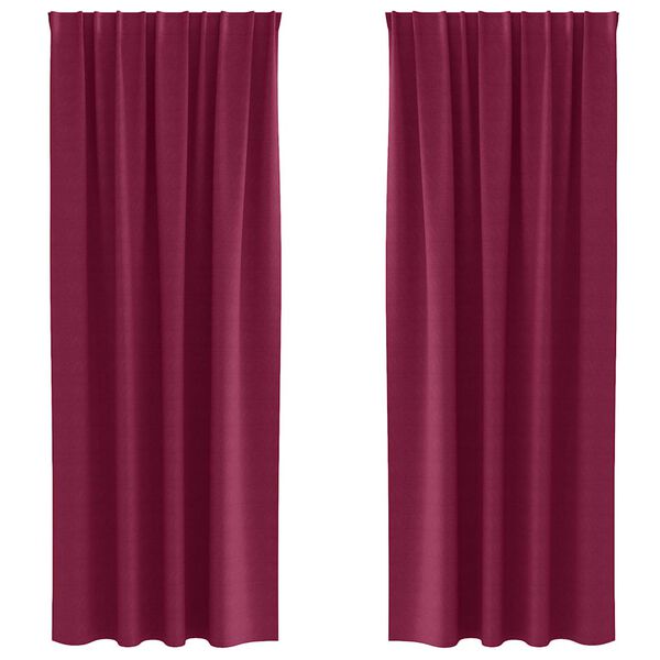 vidaXL Fekete F&uuml;gg&ouml;ny Gyűrűkkel 2 pcs Bord&oacute; 225 x 140 cm Poli&eacute;szter
