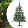 vidaXL Mű kar&aacute;csonyfa LED -es l&aacute;mp&aacute;kkal Z&ouml;ld 150 cm PVC &eacute;s f&eacute;m