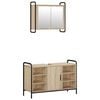 vidaXL F&uuml;rdőszobai Szekr&eacute;ny Szett 2 db Sonoma T&ouml;lgy 65,5 x 34 x 61 cm