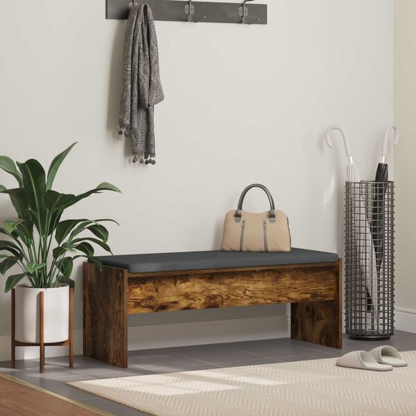 vidaXL Előt&eacute;r pad p&aacute;rn&aacute;val F&uuml;st&ouml;lt t&ouml;lgy 103 x 38 x 40 cm