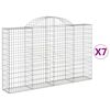 vidaXL 7 db &iacute;ves horganyzott vas gabion kos&aacute;r 200x30x120/140 cm