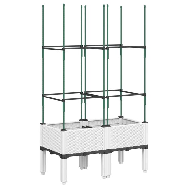 vidaXL feh&eacute;r polipropil&eacute;n r&aacute;csos kerti &uuml;ltetől&aacute;da 80 x 40 x 142,5 cm