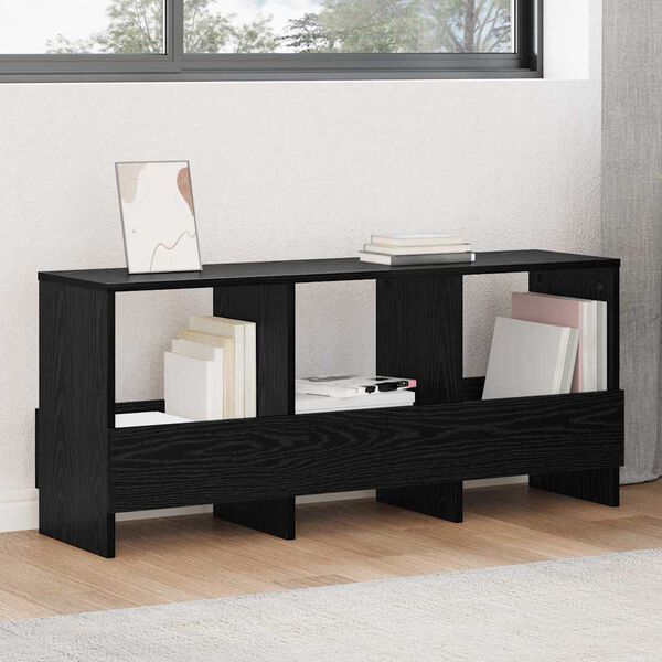 vidaXL Magazin &aacute;llv&aacute;ny Fekete t&ouml;lgy 102 x 30 x 45 cm