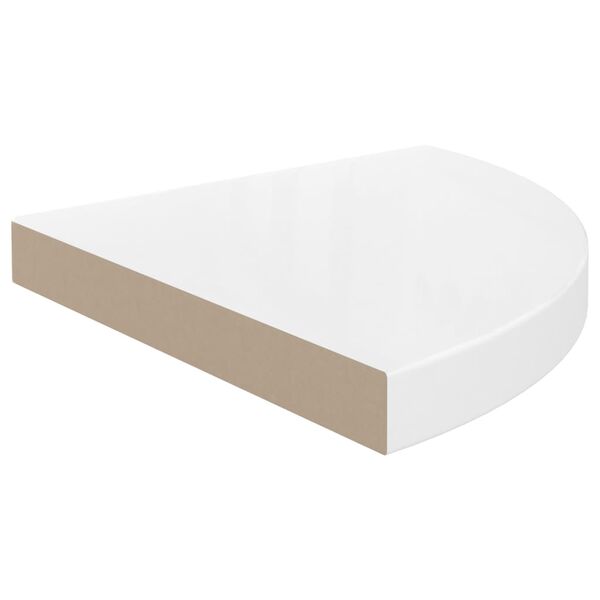 vidaXL magasfényű fehér MDF lebegő sarokpolc 25 x 25 x 3,8 cm