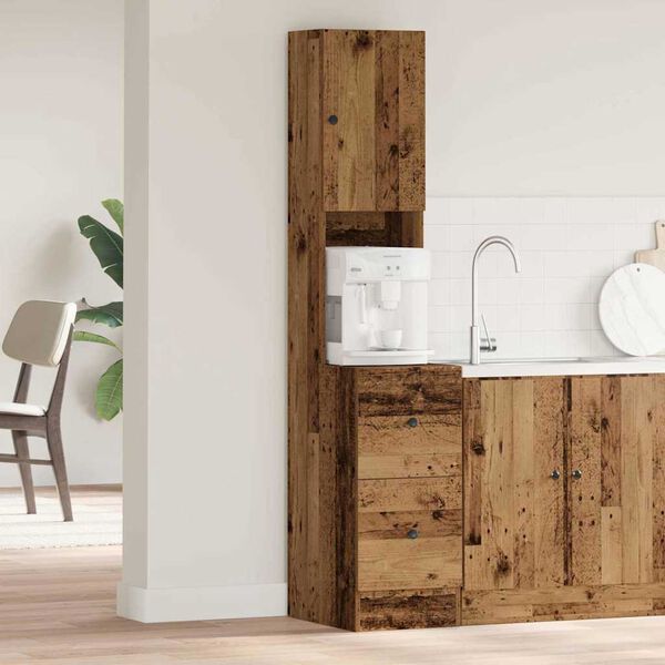 vidaXL Konyhai vitrin fi&oacute;kkal polcokkal &Ouml;reg fa 32 x 50 x 180 cm