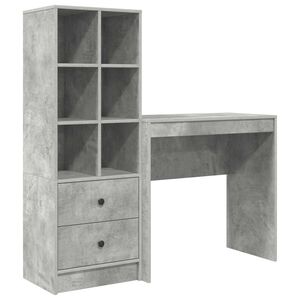 vidaXL Asztal Beton Sz&uuml;rke 125,5 x 40 x 127 cm 2 db
