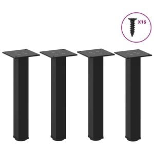 vidaXL 4 db fekete ac&eacute;l doh&aacute;nyz&oacute;asztal l&aacute;b 30-32 cm