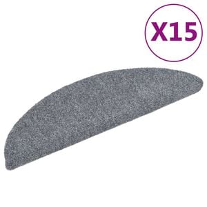 vidaXL 15 db &ouml;ntapad&oacute;s l&eacute;pcsőszőnyeg 56 x 17 x 3 cm vil&aacute;gossz&uuml;rke f&eacute;lk&ouml;r alak&uacute;