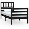 vidaXL fekete t&ouml;m&ouml;r fa &aacute;gykeret 90 x 190 cm (Single)