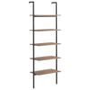vidaXL 5 szintes s&ouml;t&eacute;tbarna &eacute;s fekete l&eacute;trapolc 64 x 35 x 185 cm