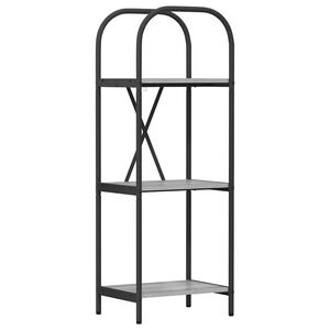 vidaXL K&ouml;nyvespolc 3 szintes 40 x 30 x 109 cm Szerelt fa Sz&uuml;rke Sonoma