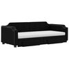 vidaXL fekete kihúzható szövet heverő fiókokkal 90 x 200 cm