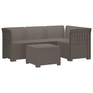 vidaXL 4-Fős Kerti Kanap&eacute; Rattan Kin&eacute;zet PP Vil&aacute;gossz&uuml;rke