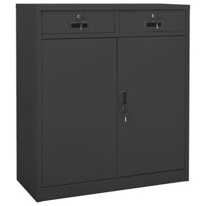 vidaXL antracitsz&uuml;rke ac&eacute;l irodai szekr&eacute;ny 90 x 40 x 102 cm