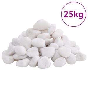 vidaXL feh&eacute;r csiszolt kavics 2-5 cm 25 kg
