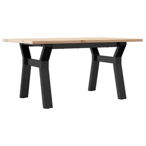 vidaXL t&ouml;m&ouml;r fenyőfa &eacute;s ac&eacute;l doh&aacute;nyz&oacute;asztal Y-v&aacute;zzal 80x50x40 cm
