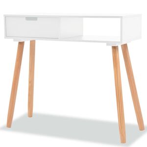 vidaXL feh&eacute;r t&ouml;m&ouml;r fenyőfa t&aacute;lal&oacute;asztal 80 x 30 x 72 cm