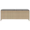 vidaXL bézs polyrattan kerti pad párnával 110x30x40,5 cm