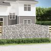 vidaXL 4 db &iacute;ves horganyzott vas gabion kos&aacute;r 400x30x140/160 cm