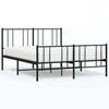 vidaXL fekete f&eacute;m &aacute;gykeret fej- &eacute;s l&aacute;bt&aacute;ml&aacute;val 140 x 190 cm