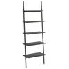 vidaXL 5 szintes fekete l&eacute;trapolc 64 x 34 x 185,5 cm