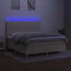 vidaXL kr&eacute;msz&iacute;nű sz&ouml;vet rug&oacute;s &eacute;s LED-es &aacute;gy matraccal 180 x 200 cm